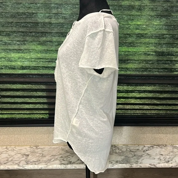 FREE PEOPLE WE THE FREE Women’s Kia Button Front Henley Ivory Large‎ NWT - Picture 5 of 8